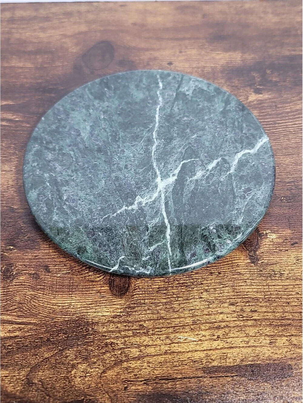 Green Marble Round Cheese Board And Knife Set